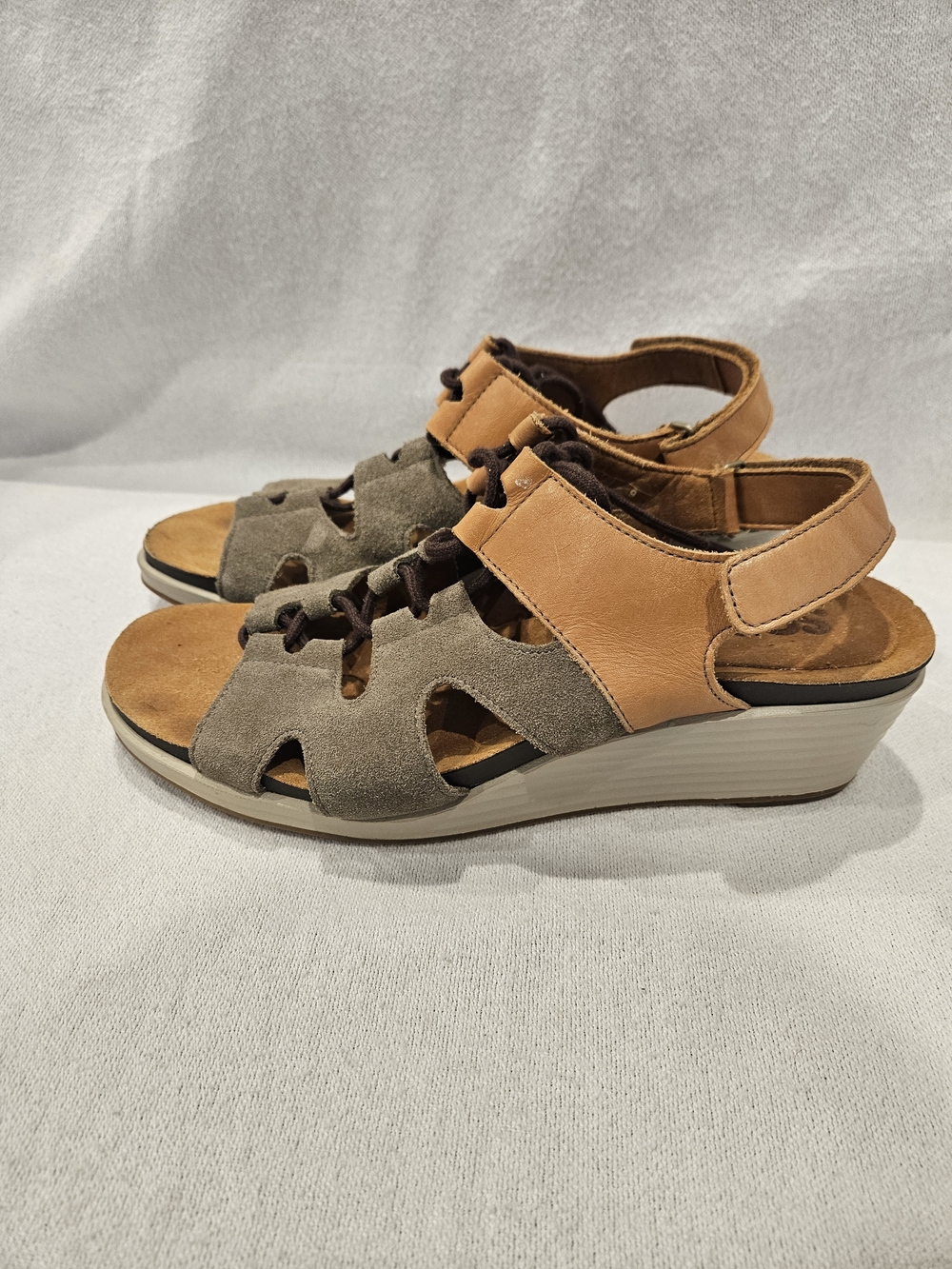 SAS Sedona Women’s Lace Up Comfort Wedge Sandals Size 9M $189 in Sagebrush